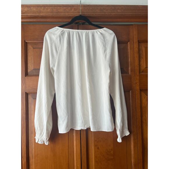 Abercrombie & Fitch Women's Button-Up Long Sleeve Blouse Top Off White Size S - Picture 6 of 6